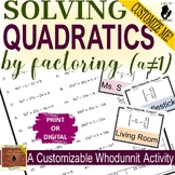 Solving Quadratic Equations by Factoring (A≠1) Mystery CUS
