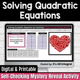 Solving Quadratic Equations by Factoring Self-Checking Activity