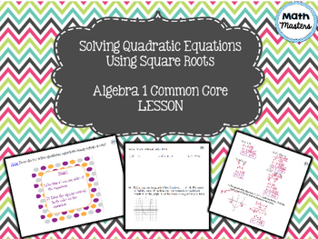Preview of Solving Quadratic Equations using Square Roots