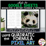 Google Sheets Digital Pixel Art Math Solving using the Quadratic Formula