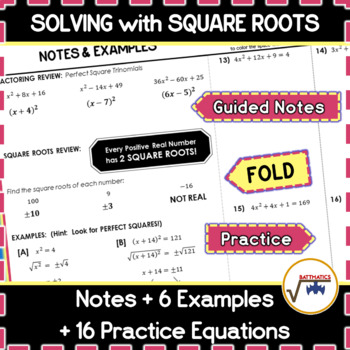 QE 1 and 2 Traditional Math: Quadratic Equations and Square Root Method