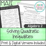 Solving Quadratic Inequalities - Maze Activity
