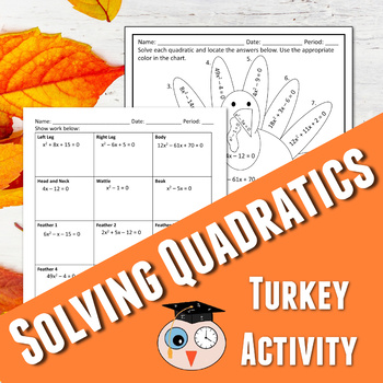Preview of Solving Quadratics Turkey Activity