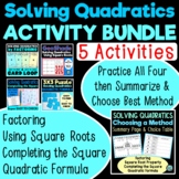 Solving Quadratics Practice All Methods 5-in-1 BUNDLE Acti