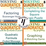 Solving Quadratics Bundle 4-Mystery Activities Print/Digital