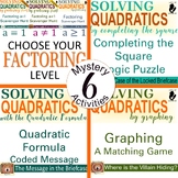 Solving Quadratics Bundle 6-Mystery Activities Print/Digit