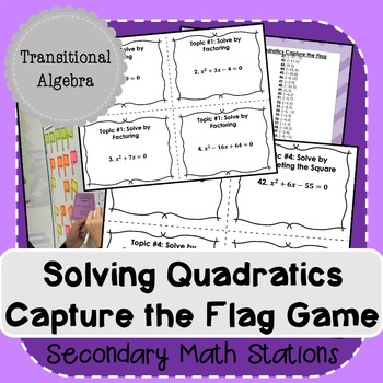 Preview of Solving Quadratics Capture the Flag!