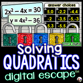 Solving Quadratics Digital Math Escape Room Activity