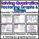Solving Quadratics: Factoring, Graphs & Tables Presentation