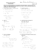 Solving Quadratics Fake Test