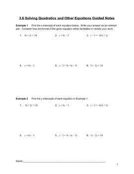Solving Quadratics Lesson 6 of 10 by Lindsey Henderson | TpT