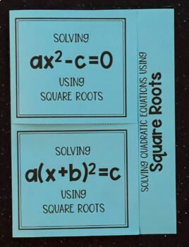 Preview of Solving Quadratics Using Square Roots - Editable Foldable for Algebra 1