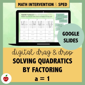 Preview of Solving Quadratics by Factoring Activity (a = 1) | Digital Drag & Drop