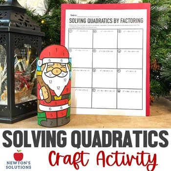 Preview of Solving Quadratics by Factoring Color by Number Christmas Craft