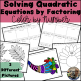 Solving Quadratics by Factoring Thanksgiving Fall Color by