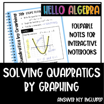 Preview of Solving Quadratics by Graphing Foldable Notes for Interactive Notebooks