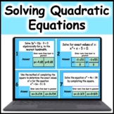 Solving Quadratics by Quadratic Formula, Factoring, and Co