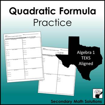 Preview of Quadratic Formula Practice