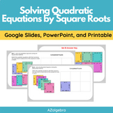 Solving Quadratics by Square Roots Digital and Printable Puzzle