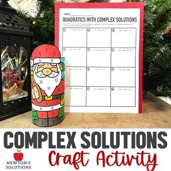 Preview of Solving Quadratics with Complex Solutions Color by Number Christmas Craft