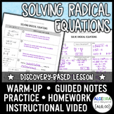 Solving Radical Equations Lesson | Warm-Up | Guided Notes 