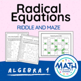 Solving Radical Equations: Riddle Worksheet and Maze