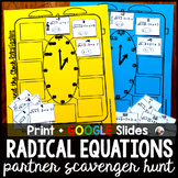 Solving Radical Equations Partner Scavenger Hunt Activity 