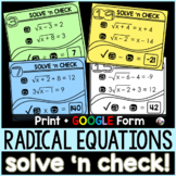 Solving Radical Equations Solve 'n Check! Math Tasks - pri