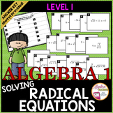 Solving Radical Equations Task Cards LEVEL 1