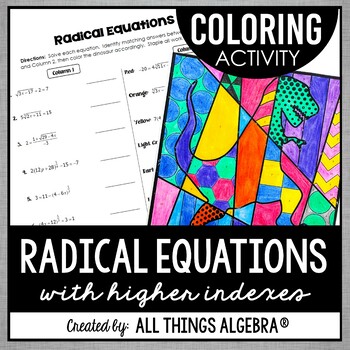 Radical Equations With Higher Indexes Coloring Activity By All