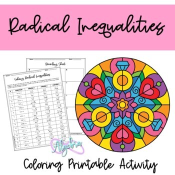 Preview of Solving Radical Inequalities Fun and Printable Coloring Activity