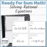 Solving Rational Equations Sum Task Cards Activity
