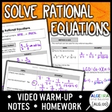 Solving Rational Equations Lesson | Warm-Up | Guided Notes