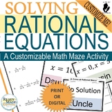 Solving Rational Equations Mystery Activity Scavenger Hunt