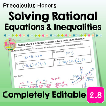 Preview of Solving Rational Equations and Inequalities with Lesson Video (Unit 2)