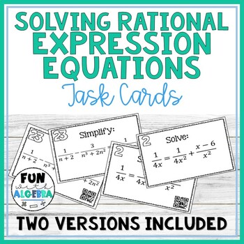 Preview of Solving Rational Equations Task Cards