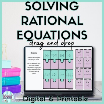 Preview of Solving Rational Equations with the Least Common Denominator Digital Activity