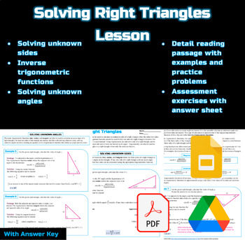 Preview of Solving Right Triangles Trigonometry Lesson :Google Jamboard :Digital