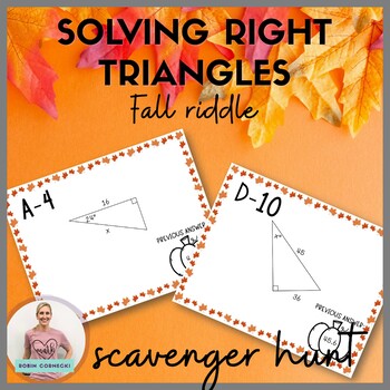 Preview of Solving Right Triangles Fall Scavenger Hunt Activity for Pre Calculus