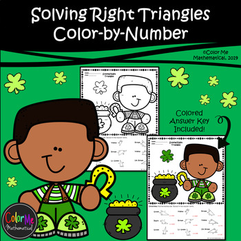 Preview of Solving Right Triangles | St. Patrick's Day | Color-by-Number