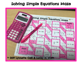 Solving Simple Equations Maze | 6th Grade | Algebra Pre-Al