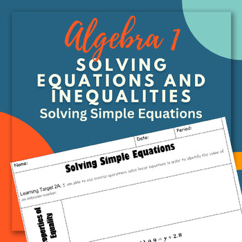 Preview of Solving Simple Equations Notes Outline