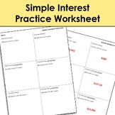 Solving Simple Interest Problems Practice Worksheet
