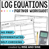 Solving Simple Logarithmic Equations Self-Checking Partner