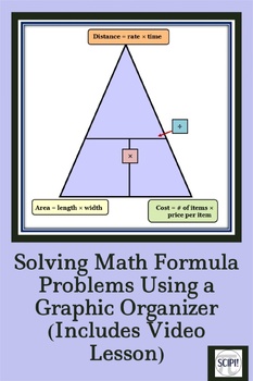 Preview of Solving Math Formula Problems Using a Graphic Organizer (Includes Video Lesson)