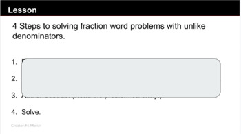 Preview of Solving Single & Multistep Word Problems (Adding & Subtracting Fractions)