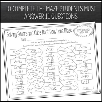 Solving Square and Cube Root Equations Maze by Amazing Mathematics