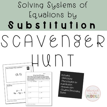 Preview of Solving System of Equations by Substitution Activity: Scavenger Hunt