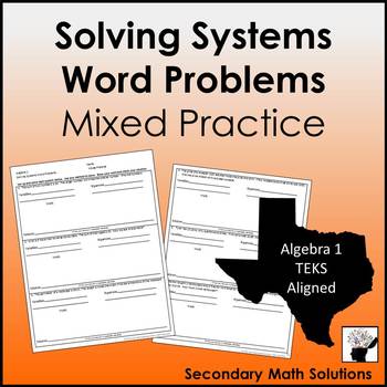 Preview of Solving Systems Word Problems Mixed Practice