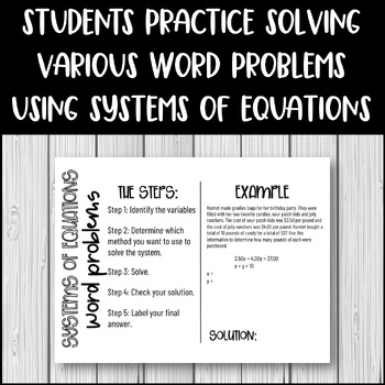 solving systems word problems homework 1